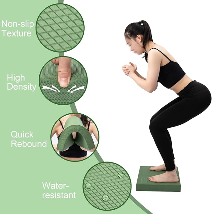 StrongTek Professional Foam Exercise Balance Pad - 15.8" 13" x 2", High-Density