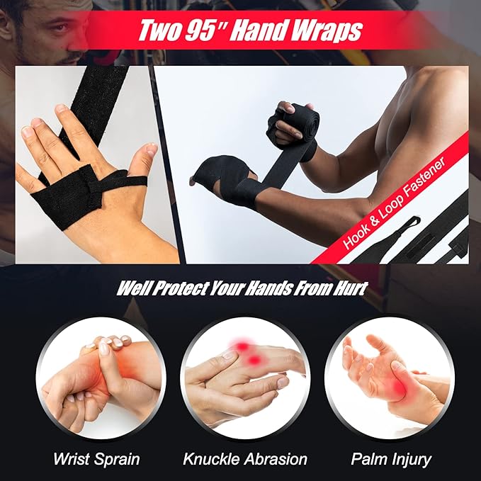 Goplus Punching Bag for Adults, 56 lbs Heavy Hanging Boxing Bag Set with 12 OZ Punching Gloves & Hand Wraps, Filled Kickboxing Bag Perfect for MMA, Muay Thai, Karate, Taekwondo Home Gym Training