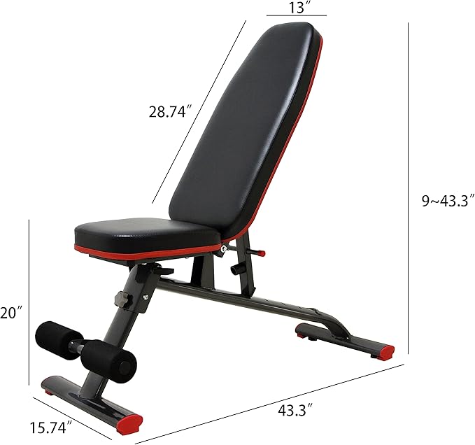 Signature Fitness Heavy Duty Adjustable and Foldable Utility