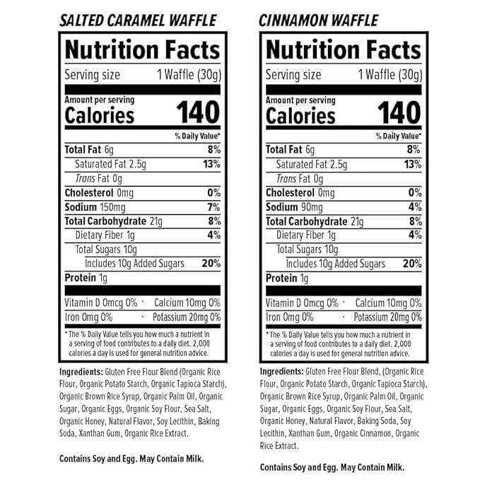 Honey Stinger Gluten Free Organic Waffles – Variety Pack With Sticker and Polybag – 12 Count – Energy Source for Any Activity – Salted Caramel & Cinnamon - 6 of Each Flavor