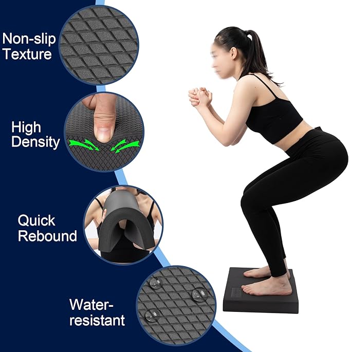 StrongTek Professional Foam Exercise Balance Pad - 15.8" 13" x 2", High-Density