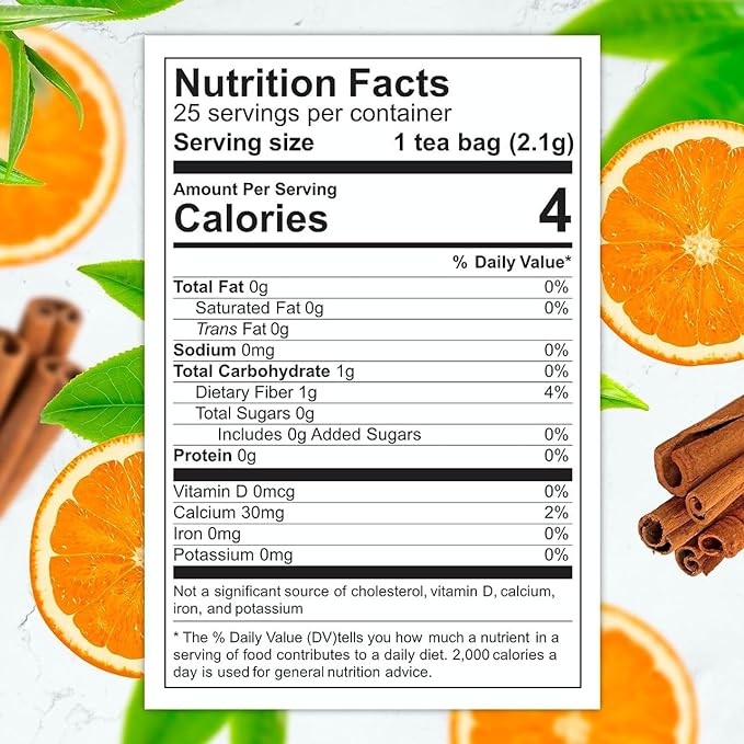 Total Tea SIimming Detox Tea Caffeine Free - 25 Day Detox Tea - Herbal Tea with Chamomile, Hibiscus Tea & Ginger Root for Colon Cleanse – Natural Citrus & Cinnamon Herbal Tea for Digestive Health (25-Pack, Citrus & Cinnamon)