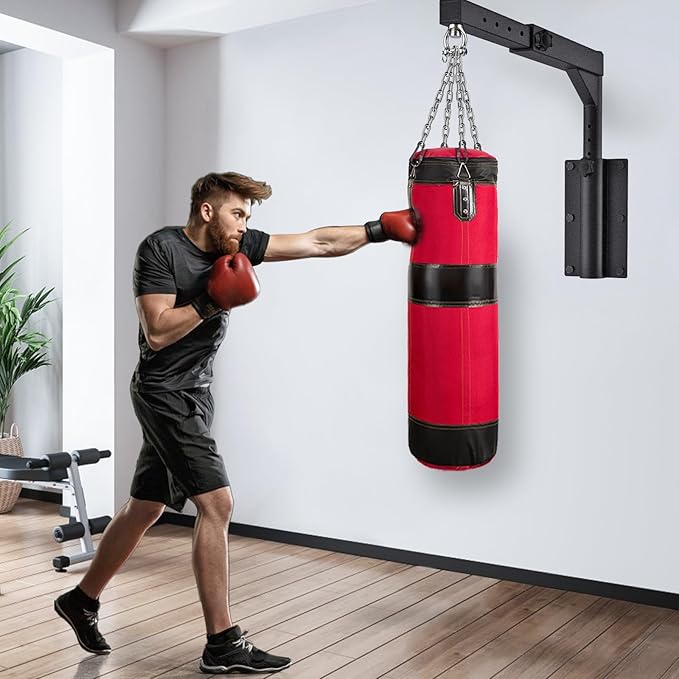Kipika Heavy Bag Hanger Wall Mount Punching, Rotatable Heavy Duty Boxing Bag Bracket for Home Gym Indoor, Adjustable Length for Kickboxing Bag, Muay Thai Bag,Speed Bag