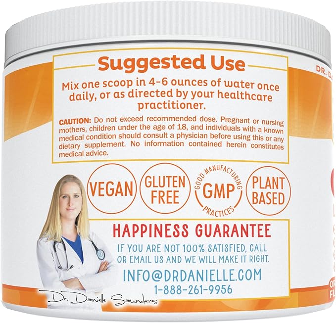 Doctor Danielle Gut Assist - Leaky Gut Repair Supplement Powder - Glutamine, Arabinogalactan, Licorice Root - Supports IBS, Heartburn, Bloating, Gas, Constipation, SIBO from, Orange Flavor