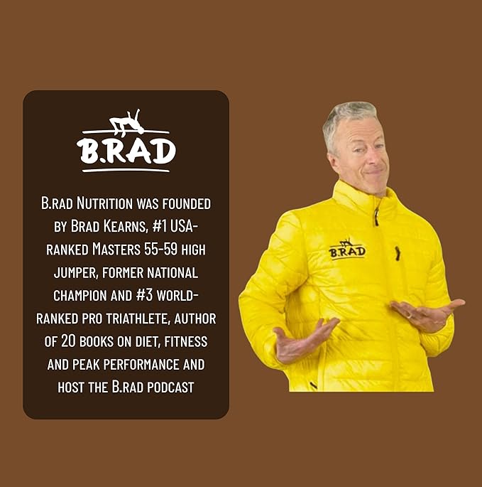 B.rad Grass-Fed Whey Protein Isolate Powder with Creatine | All-Natural, Ultra-Pure, Clean Ingredients | 100% USA-Sourced Superfuel | 2 Pounds | Cocoa Bean (Chocolate)