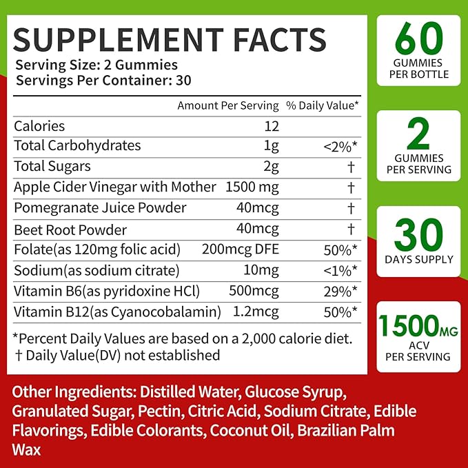 Keto ACV Gummies Keto Gummies Advanced Formula ACV Keto Gummies with B12 Pomegranate Beet Juice-59 Gummies