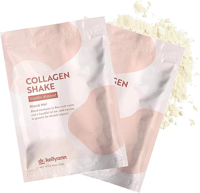 Dr. Kellyann Keto Vanilla Almond Shakes (7 Servings) – Grass-Fed Collagen Protein, Gluten-Free, Non-GMO, Keto-Friendly, 1 Pack
