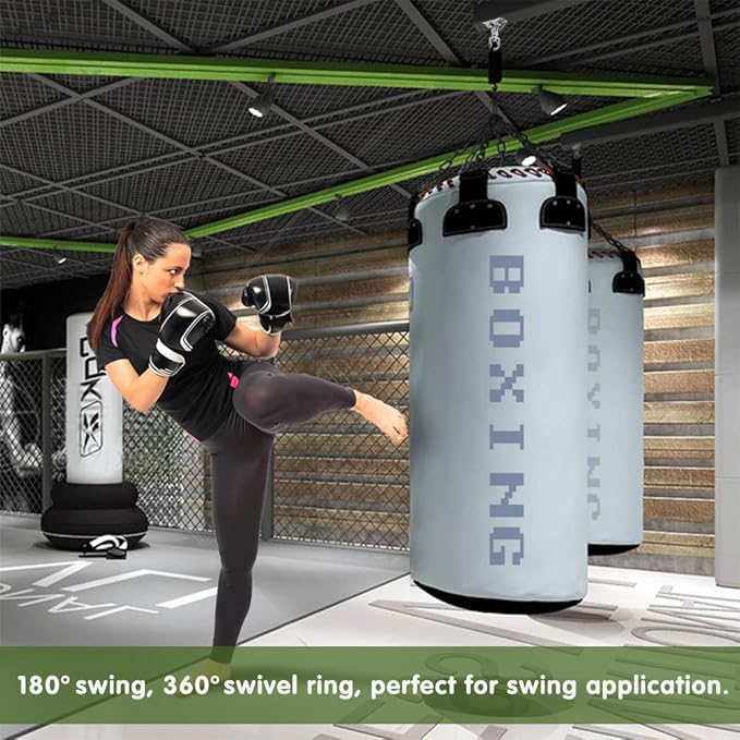 Heavy Duty 360° Swivel Swing Hanger, Stainless Steel Hammock Hook for Ceiling Wooden Porch Swing Hanging kit Playground Gym Rope Boxing Bag Hammock Chair Yoga Mount 1000 lb Capacity