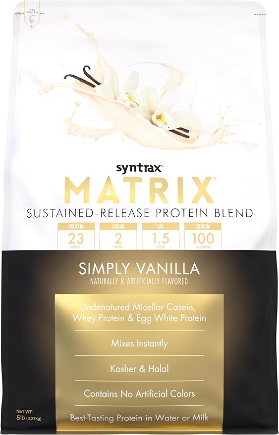 Syntrax Nutrition Matrix Sustained-Release Protein Blend Simply Vanilla 5 lbs.