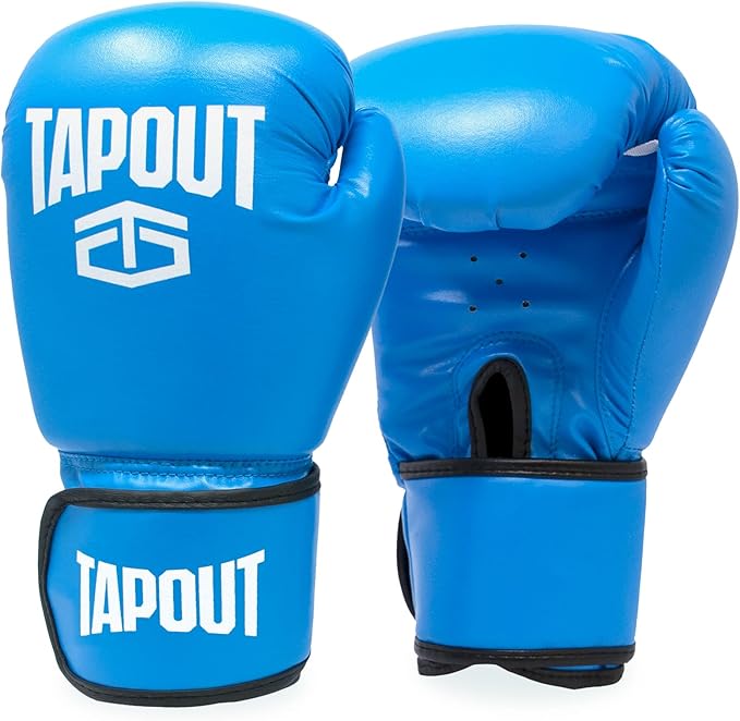 TAPOUT Kids Blue Boxing Kit: 8 oz Gloves, Inflatable Punching Bag with Pump, Mesh Carrying Bag Included