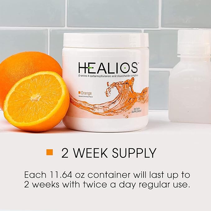 HEALIOS Orange Flavor Oral Health and Dietary Supplement, Powder Form, Naturally Sourced L-Glutamine Trehalose L-Arginine, 11.64 Ounces