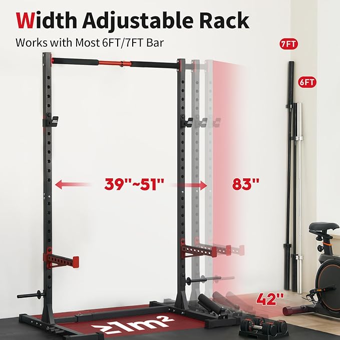 FLYBIRD Squat Rack with Pull-Up Bar 6FT,7FT Barbell