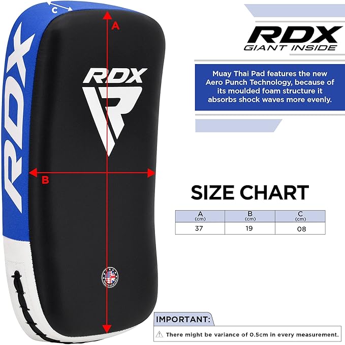 RDX Muay Thai Pad for Training, Curved Kickboxing Kicking Strike Shield, Coaching Kick Boxing, MMA, Martial Arts, Karate, Taekwondo, Punching, Foot, Knee and Elbow Target (One Pad Only)