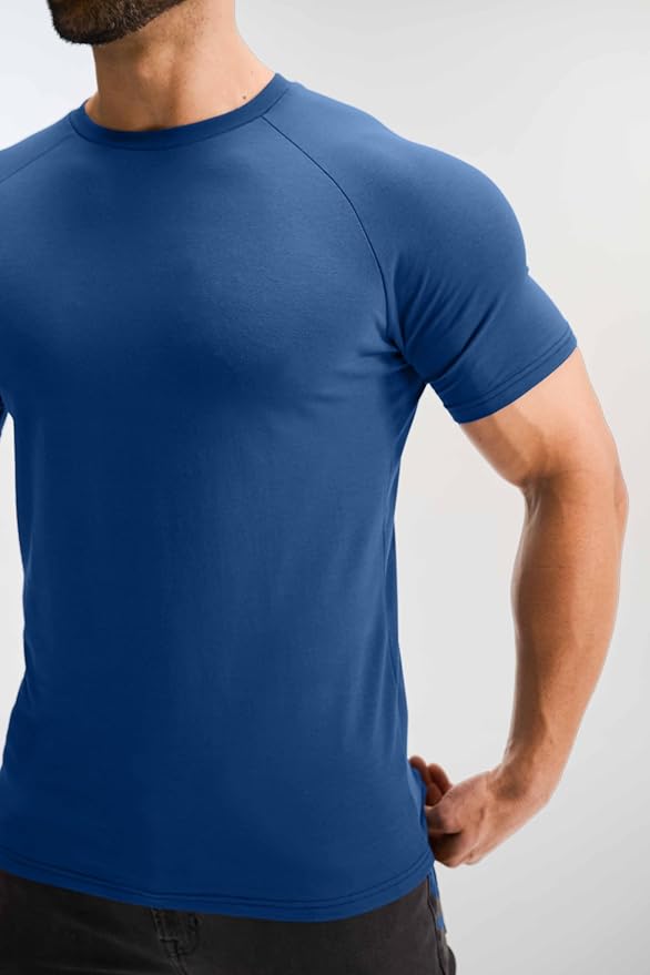 GYM REVOLUTION Men's 5 Pack Workout Gym Hipster Curved Hem Muscle Fitness Hip Hop T Shirts