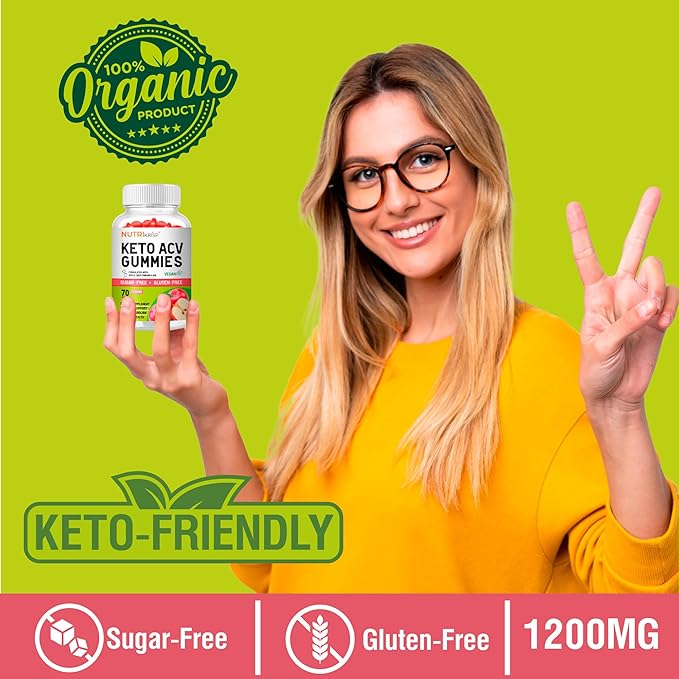 Keto ACV Gummies Advanced Weight Loss & Rapid Belly Fat Burn - Sugar-Free Gluten Free Super Apple Cider Vinegar Diet Supplement for Men Women (1200MG)
