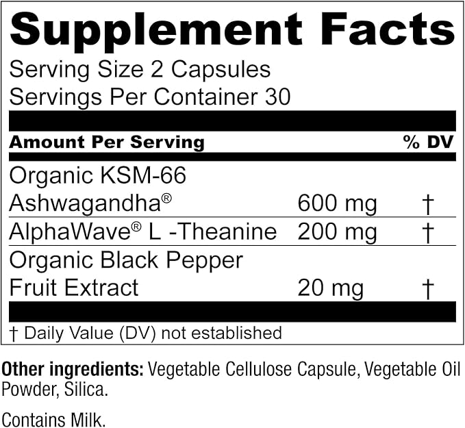 Live Conscious KSM-66 Ashwagandha Supplement w/L Theanine & AlphaWave - ZenWell Everyday Stress Relief, Mood Support, Cognitive, Brain Health - Ashwagandha for Men & Women - 60 Capsules (2-Pack)