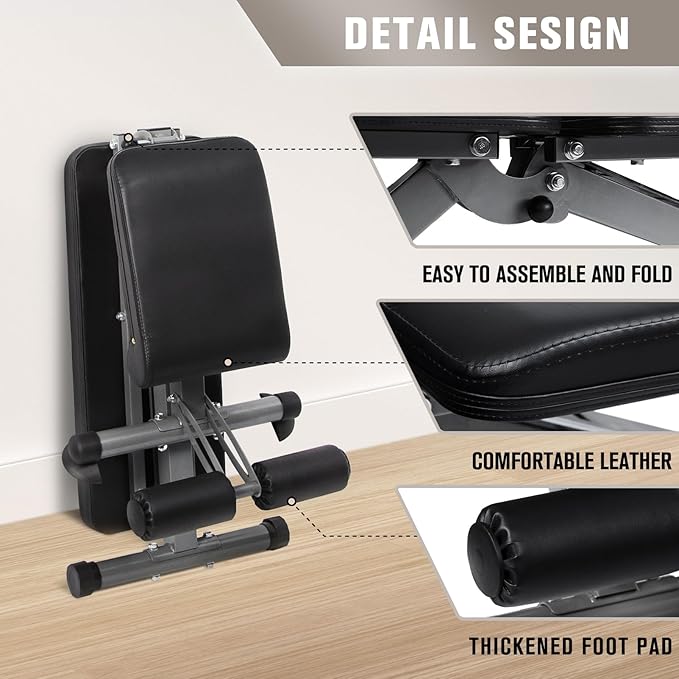 RitFit Adjustable/Foldable Utility Weight Bench for Home Gym 35 Total