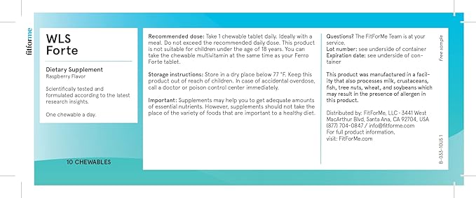 Bariatric Multivitamins After Gastric Bypass - One a Day WLS Forte Chewable Starter Pack - 10 Days Supply of Vitamins & Minerals, Scientifically Proven - Last Batch