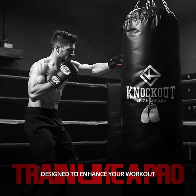 Knockout Gel Boxing Gloves for Men Women - Pro Training Sparring, Maya Hide Leather Muay Thai MMA Kickboxing, Adults-Kids Heavy Bag Workout Gloves for Boxing -Ultra-Wide Wrist Support 10 oz - 16 oz