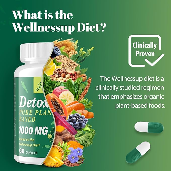 2000 MG Plant-Based Detox Cleanse – Natural Toxin Flush for Liver, Gut & Colon – Antioxidant & Digestive Support – Fast-Acting Detox Complex for Women & Men – 120 Capsules