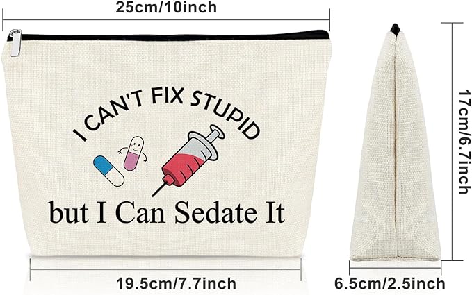 Sazuwu Funny Nurse Gifts Makeup Bag Nurse Appreciation Graduation Gift Ideas for Rn, Np Co-Workers Nurse Practitioner Christmas Birthday Present