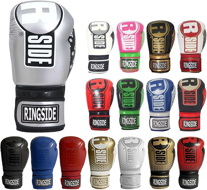 Ringside Apex Flash Sparring Gloves, SV/BK, 16 oz,Silver/Black