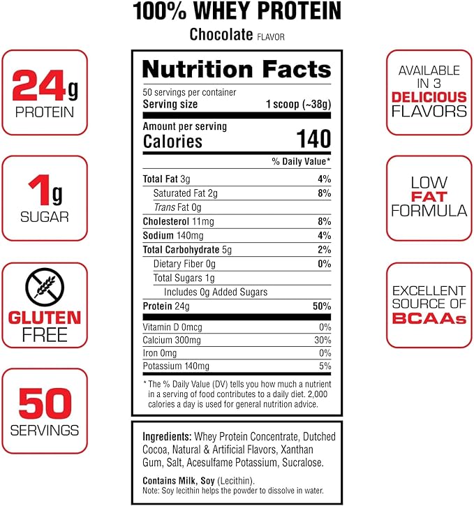 Labrada Nutrition 100% Whey Protein Chocolate 4.13 Pound