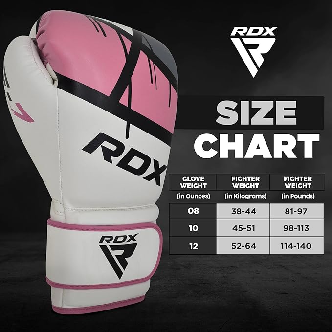 RDX Women Boxing Gloves for Training Muay Thai Maya Hide Leather Ladies Mitts for Fighting, Kickboxing, Sparring EGO Glove for Punch Bag, Focus Pads and Double End Ball Punching