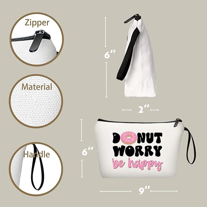 Donut Gifts - Fun & Inspirational Snack Makeup Bags for Women - Birthday, Christmas Gifts for Friend, Daughter, Sister, Bff