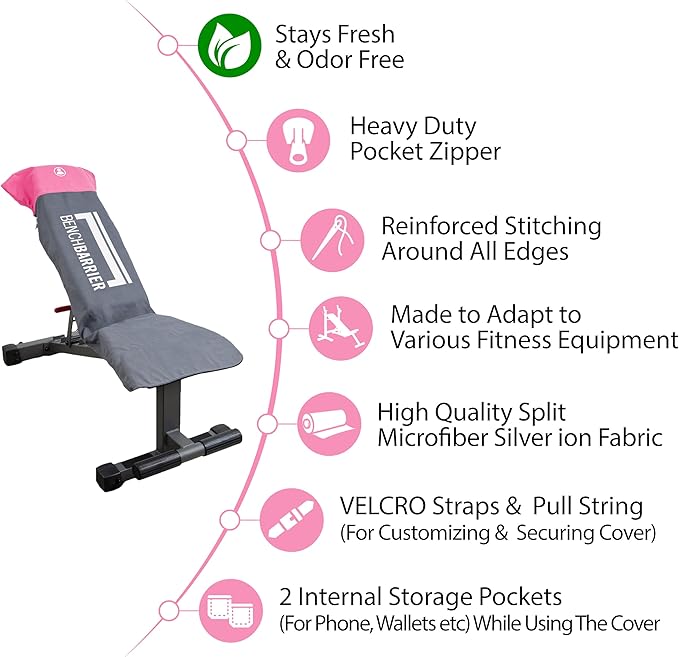 Protective Microfiber Weight Bench Cover 2 Built-In