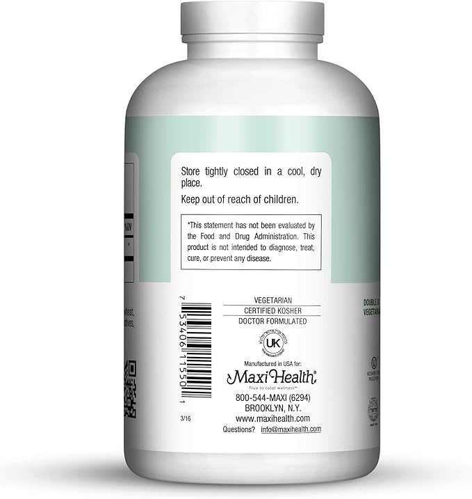 Maxi Health Empty “00” Capsules, 500 Count, Vegetarian - Kosher