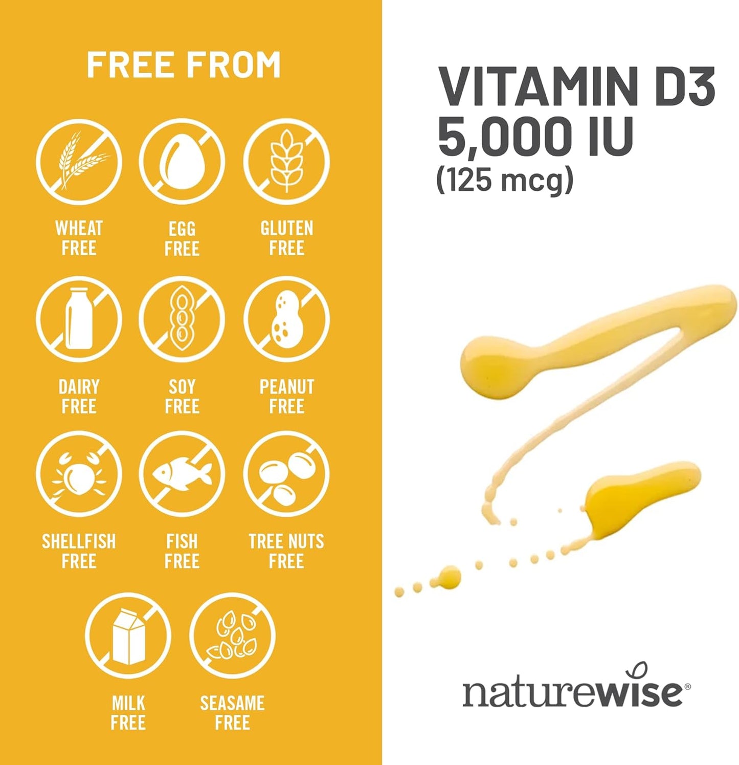 NatureWise Vitamin D3 5000iu 1 Year Supply for Immune Support, Healthy Muscle Function, and Bone Health - Non-GMO, Gluten Free in Organic Extra Virgin Olive Oil, , 360 Count