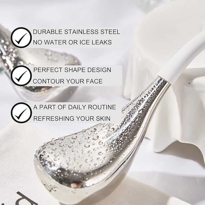 Cryo Sticks Facial Skin Care Ice Globes for Women Face Eyes, Stainless Steel Face Beauty Tools for Girls Ladies, Esthetician Supplies Cooling Spa Globes with Storage Case