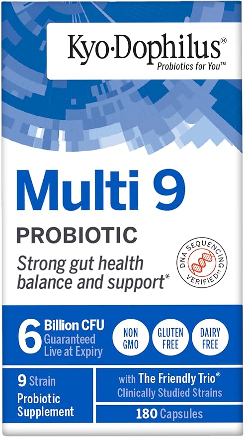 Kyo-Dophilus Multi-9 Probiotic, for Strong Gut Health Balance and Support, 180 Count