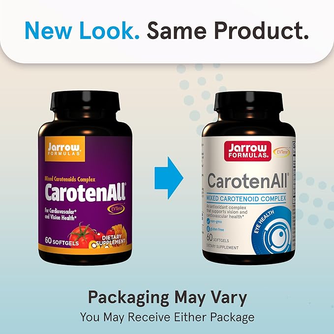 Jarrow Formulas CarotenAll, Dietary Supplement, Antioxidant Support for Vision and Cardiovascular Health, 60 Softgels, Up to a 60 Day Supply