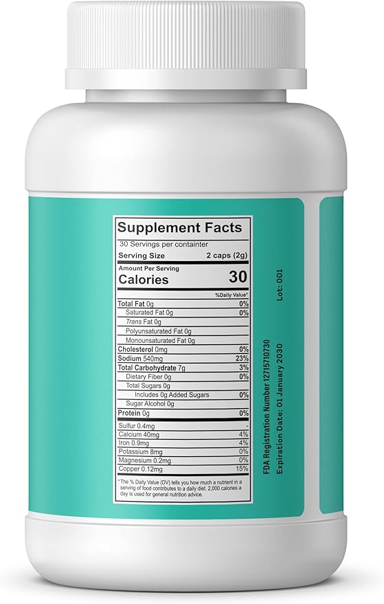Zeolite-Activated 1 Gram per Capsule Micronized Clinoptilolite 96% Purity. Ultra FINE