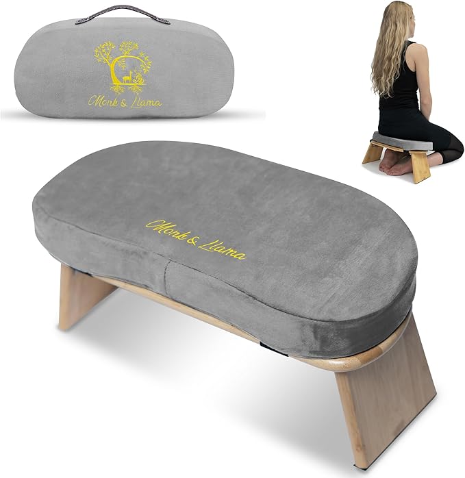 Monk & Llama Meditation Bench - Kneeling Bamboo