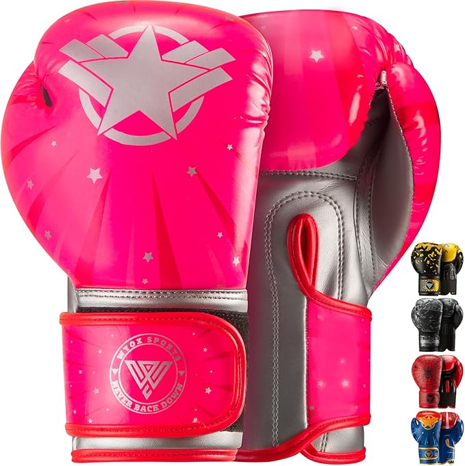 WYOX Kids Boxing Gloves 4oz 6oz 8oz โ Youth Punching Gloves for Boys & Girls Ages 3โ15 โ Sparring Gloves for Punching Bag, Kickboxing, Muay Thai, MMA โ Boxing Gloves for Kids Training Set