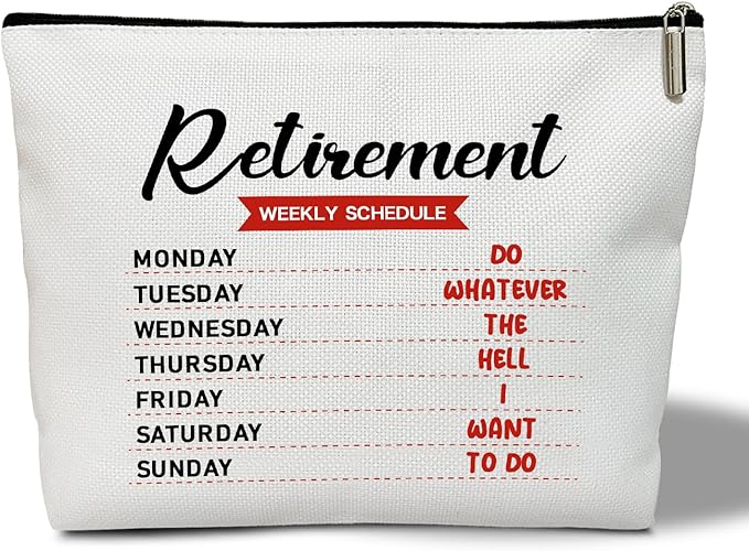 Multifunction Makeup Bag Purse - Retirement Weekly Schedule, Retired Gift for Her, Women, Mom, Wife, Grandma, Aunt, Coworker, Travel Accessories -05