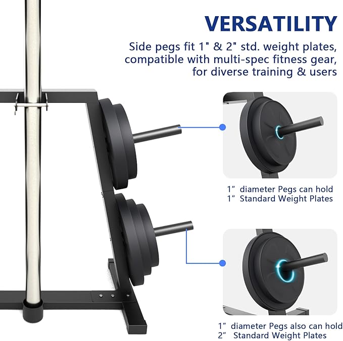 Weight Plate Rack Olympic Plate Rack Weight Storage Rack for 1-Inch Weight Plates, Olympic Weight Plate Tree - Heavy Duty Bumper Plate Rack for Home Gym, Holds 300 lbs