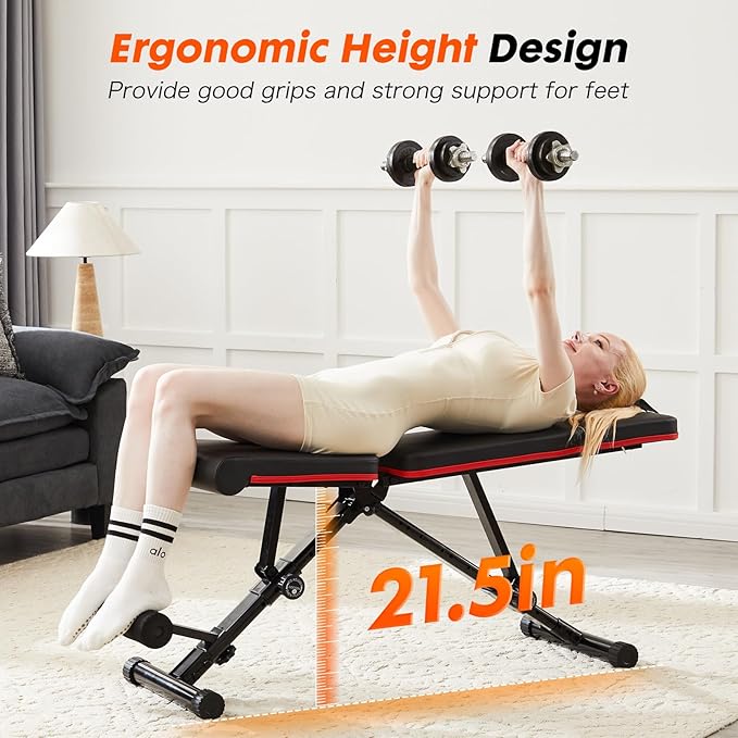 OLIXIS Weight Bench Adjustable Workout Bench for Home Gym