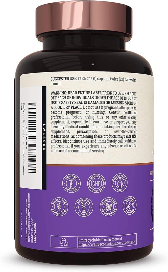 Live Conscious KSM-66 Ashwagandha Supplement w/L Theanine & AlphaWave - ZenWell Everyday Stress Relief, Mood Support, Cognitive, Brain Health - Ashwagandha for Men & Women - 60 Capsules