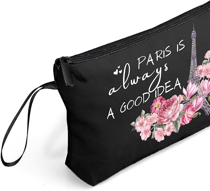 Paris Travel Gifts - Unique Cosmetic Bags for Women, Make Up Bag for Traveling for Her