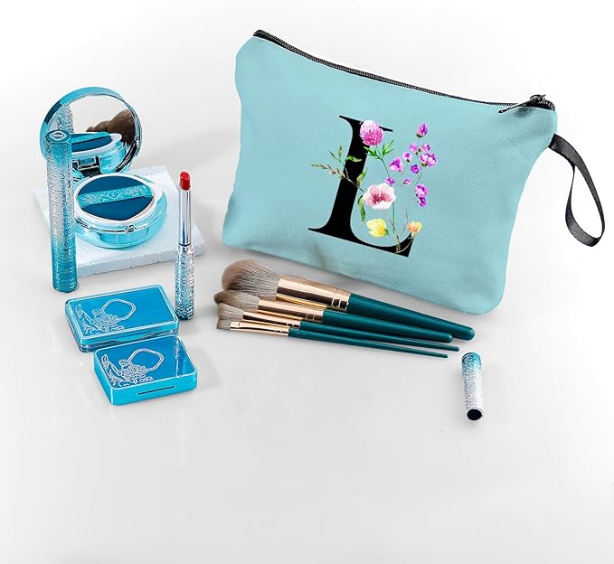 SEAMOON Birthday Friendship Bridesmaid Team Gifts for Employees Women Mom Aunt Daughter Teenage Girl Personalized Make up Cosmetic Bag Travel with Mirror Mothers Day Christmas Graduation L
