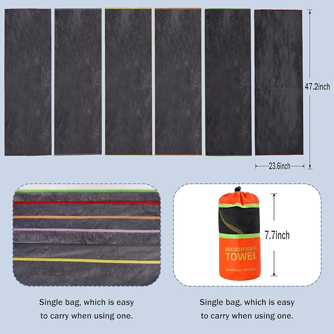Dofilachy 4 Pack Camping Towel - Quick Dry (6, Orange)