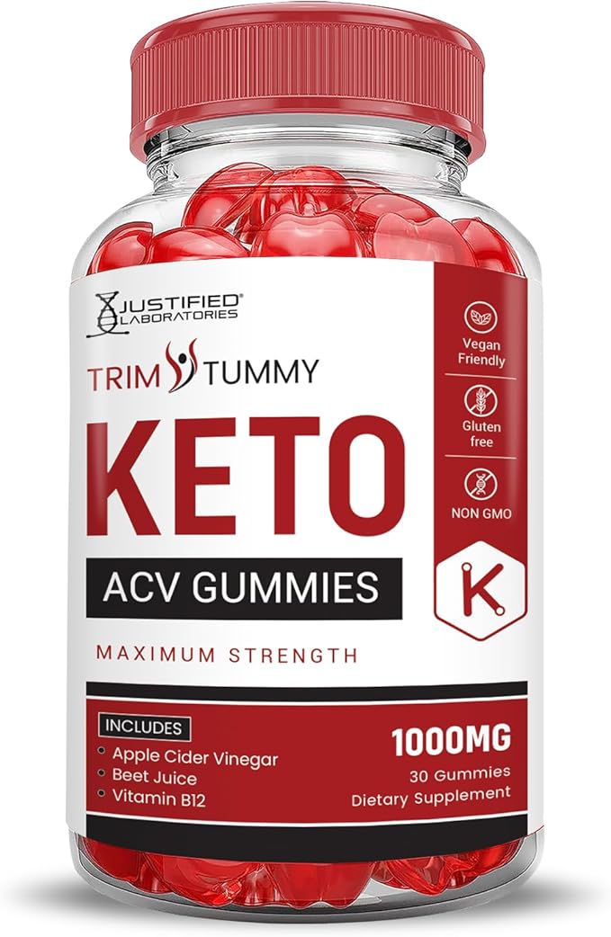Trim Tummy Keto ACV Gummies Advanced Formula 1000MG Trim Tummy Keto Gummies Apple Cider Vinegar Formulated with Pomegranate Beet Juice Powder B12 Vegan Non GMO 60 Gummys