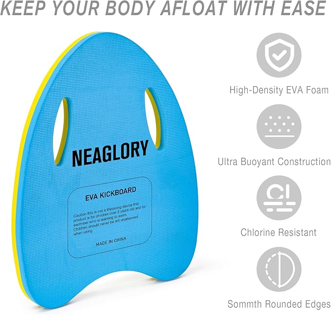 NEAGLORY 5-Piece Aquatic Exercise Set - Pool Fitness Equipment with Foam Water Dumbbell, Swim Kickboard, Pull Buoy, Aquatic Swim Belt