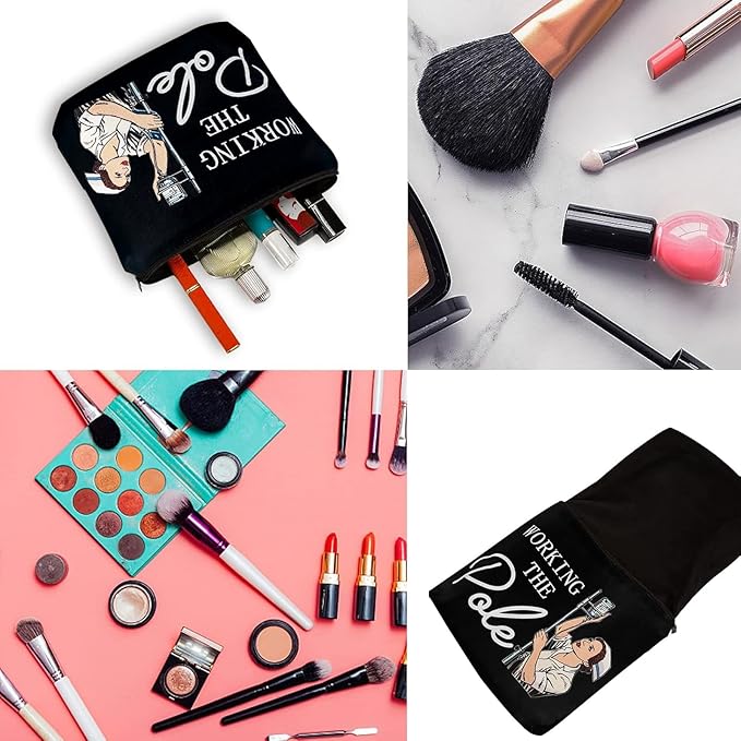 ER Nurse Gift,Nurse Gifts for Women Funny Makeup Bags,Working The Pole,Gifts for Nurses Pencil Makeup Pouch Bag with Zipper, Nurse Graduation Gift,Nurses Day Gift,RN Nursing Bag for Work,Black