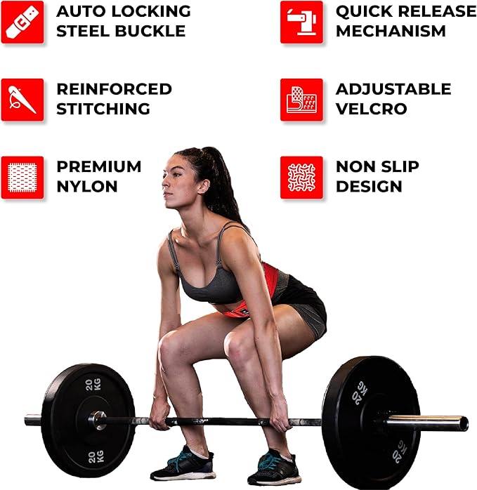 Quick Locking Weight Lifting Belt - Adjustable Lifting 4 inch