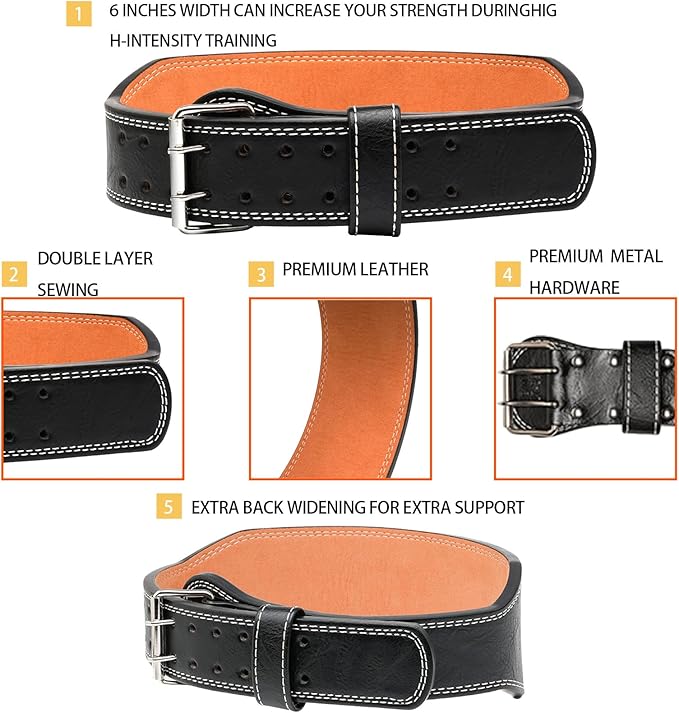 Weight Lifting Belt Gym Fitness 4†Padded Support,10 Adjustable